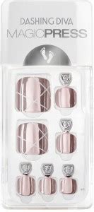 DASHING DIVA MagicPress Milky Way Artificial Pedicure Nail Kit Multi ...
