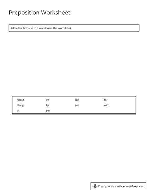 Image result for Preposition Matching Worksheet