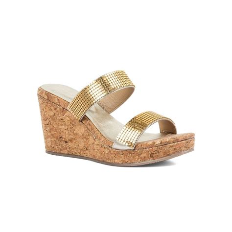 Buy Vanilla Moon Embellished Gold Wedges Online