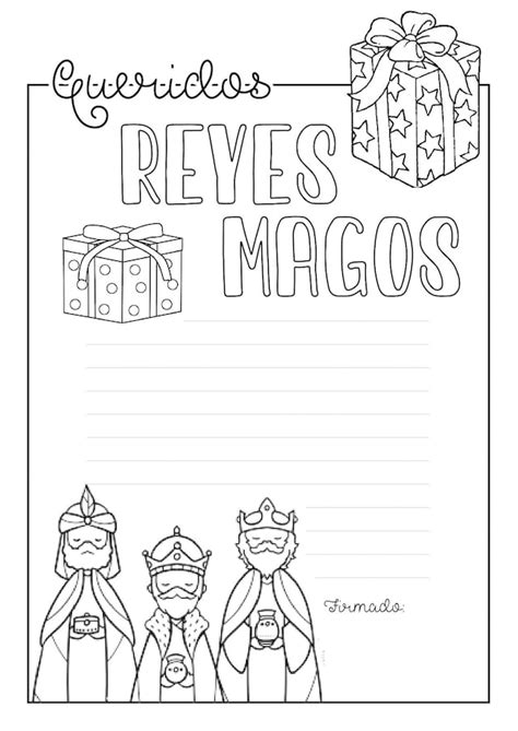 Carta a los Reyes Magos para colorear: 5 bonitas plantillas que puedes ...