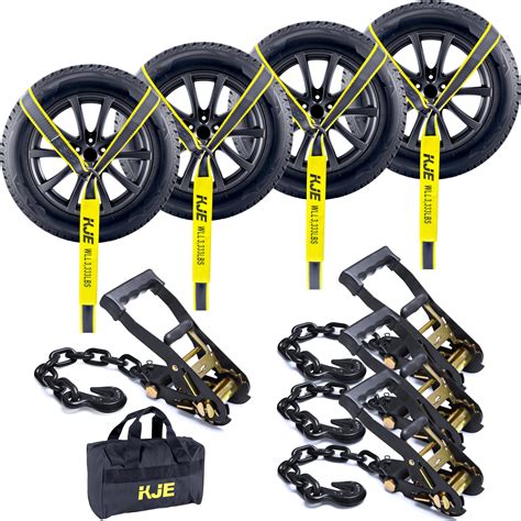 Amazon.com: KJE 4 Pack Reflective Car Tie Down Straps for Trailers ...