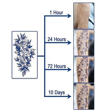 Buy 8 Sheet Semi Permanent Tattoos, Waterproof and Long-Lasting 2 Weeks ...