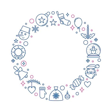 Frohe Weihnachten-Grußkarte mit rundem Umriss-Design | Premium Vektor