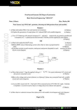 Basic Electrical Lab Manual - EXPERIMENT - Verification of KCL and KVL ...