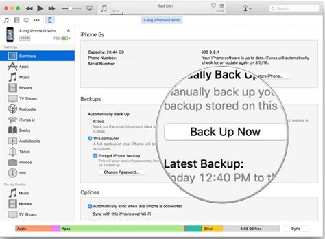 How to Backup iPhone to Computer Using iTunes 的图像结果
