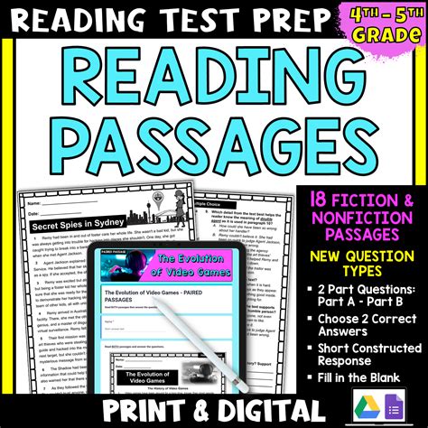 Reading Comprehension Passages and Questions for 4th and 5th Grade ...