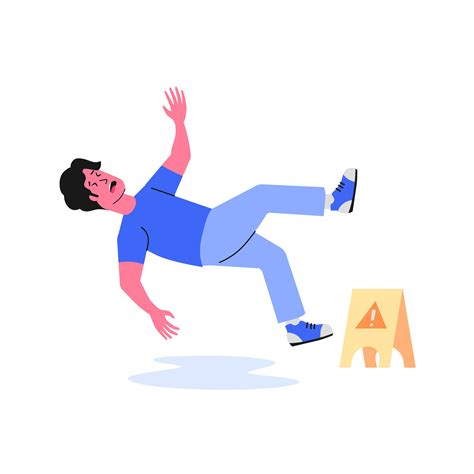 Man slip and fall on the wet floor concept of something went wrong oops ...