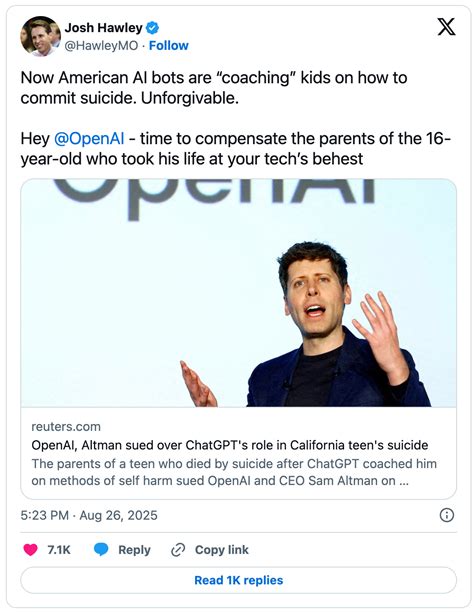 Raine v. OpenAI - by Jay Edelson - Left Side of the V