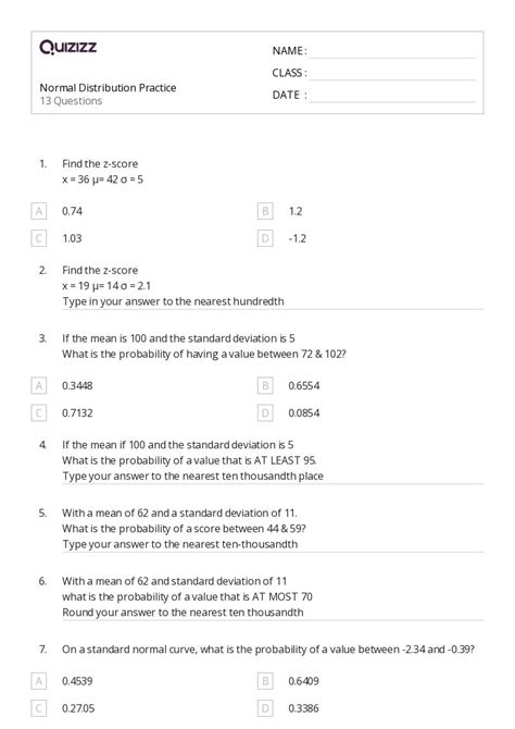 Normal Distribution Exercise 的图像结果