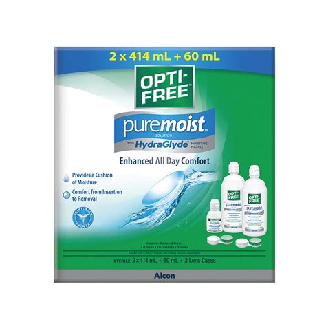 Opti-Free PureMoist Contact Lens Solution, 2 x 414 mL + 60 mL | Costco