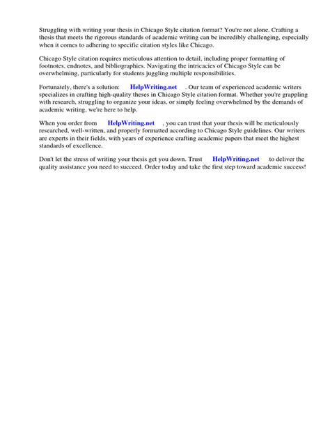 Chicago Style Citation Thesis | PDF | Citation | Note (Typography)