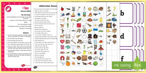 Alliteration Sensory Bottle (teacher made) - Twinkl