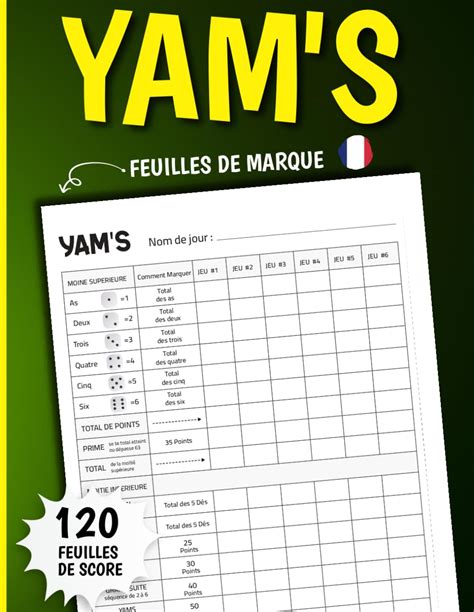 Yams Carnet De Scores 130 Feuilles De Scores Yams Bloc | Desertcart INDIA