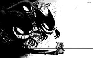 Dark Gengar and Cubone in Pokemon Athah Fine Quality Poster Paper Print ...