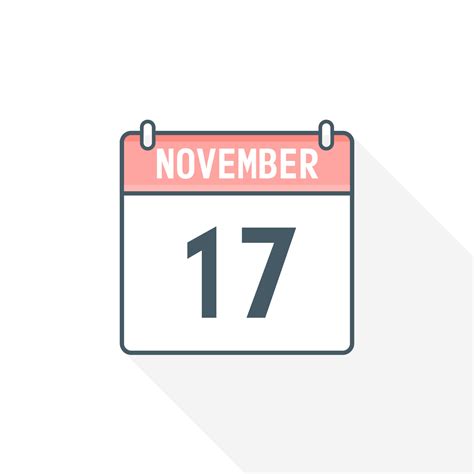 17th November calendar icon. November 17 calendar Date Month icon ...