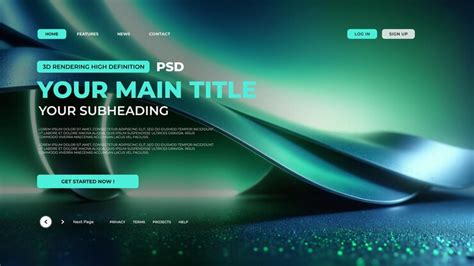 3d tech website template psd landing page | Premium AI-generated PSD