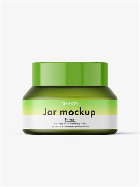 Frosted green jar mockup / 30 - Mockups Design