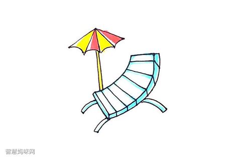 【简笔画作品】沙滩椅简笔画画法步骤_简笔画_零二七艺考