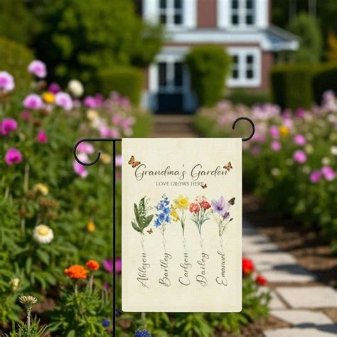 Custom Garden Flag, Birth Month Flower Name Gift - Flagtify