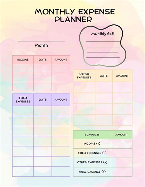 Monthly Expense Planner Digital Money Tracker - Etsy