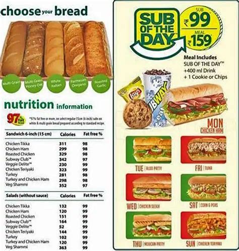 Image result for Subway Menu. Add Ons