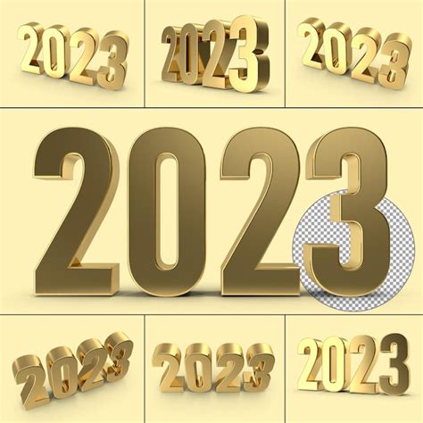 Happy new year 2023 high quality 3d rendered lettering with transparent ...