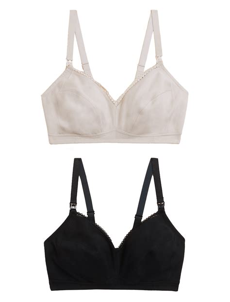 Buy 2pk Maternity Cotton Rich Nursing Bras B-G at Marks & Spencer