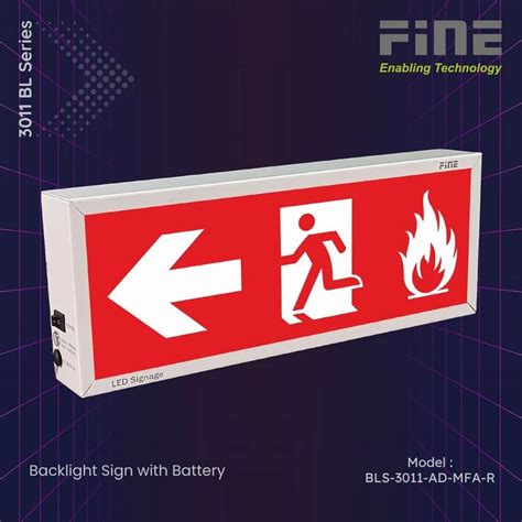 Emergency Exit Lights - Fine LED Exit Sign 3016 with Battery Backup ...