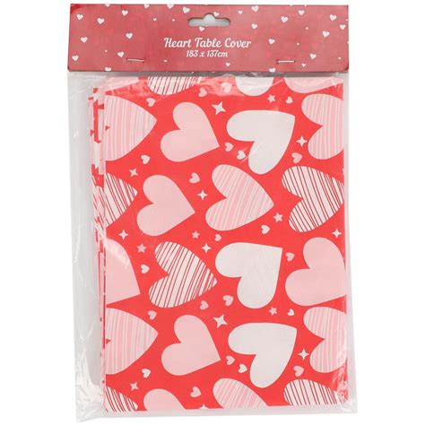Heart Table Cover - Red | Wilko