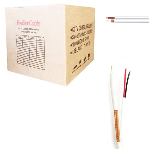 UL Litsted RG59 Siamese 1000 ft. Coaxial CCTV Cable - Combo 20 AWG ...