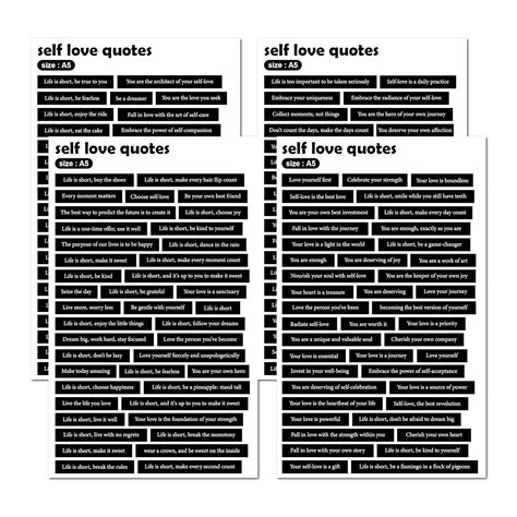 Self Love Quotes Stickers for Journal Diary DIY Page Decor Scrapbook ...