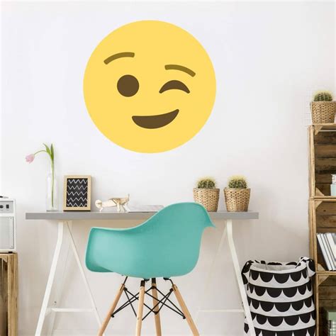 Wall Sticker Emoji Winking Face | wall-art.com