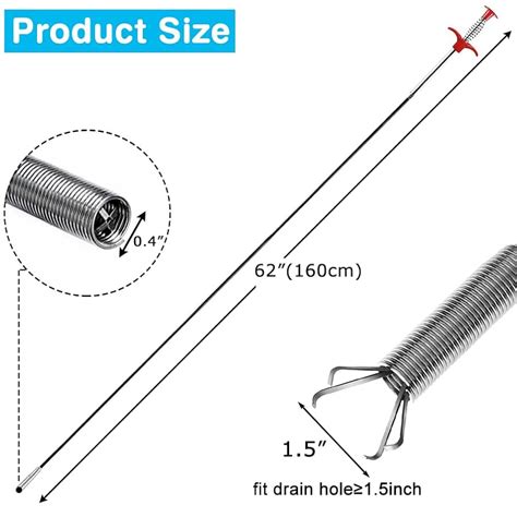 Retractable Drain Snake Cleaner 62 Inch Drain Clog Remover Tool ...