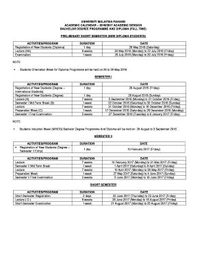 Ump Academic Calendar - Fill Online, Printable, Fillable, Blank | pdfFiller