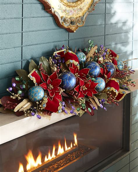 Neiman Marcus 46" Bright Holiday Mantel Garland | Neiman Marcus