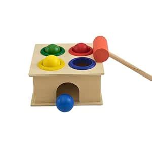 Buy Sadugudu Wooden Hammer Ball Knock Pounding Bench Toy for Kids ...