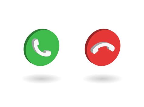 3d answer and decline phone call buttons accept call and decline phone ...