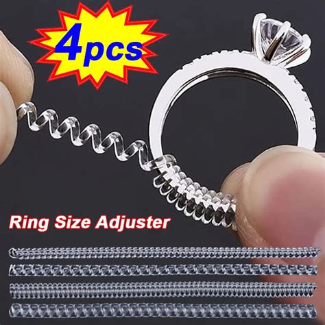 4Pcs/Set Ring Size Reducer Tools Spiral Spring Based Rings Adjust ...