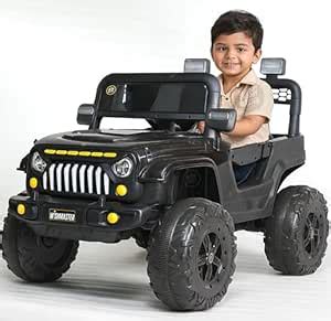 Buy Wishmaster Kids Electric Ride-On Jeep, 12V Battery Powered, Remote ...