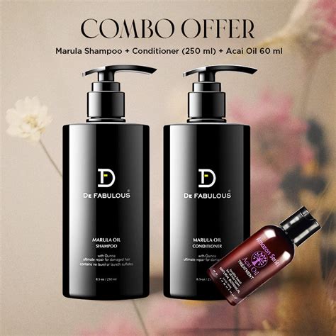 Marula Oil Shampoo & Conditioner – 250ml + Acai Oil 59ml | De Fabulous ...