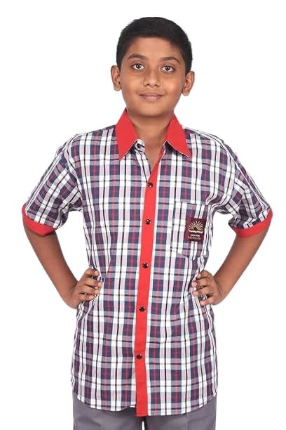 Buy Suidhaga Boys Cotton Regular Fit Uniform Shirt Kendriya Vidyalaya ...