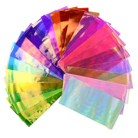 Beaute Galleria - 24pcs Mixed Colors Nail Art DIY Holographic Shattered ...