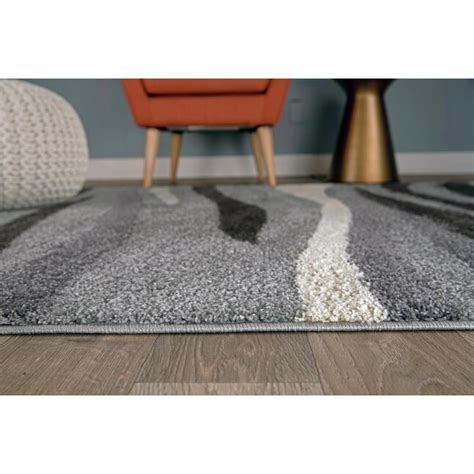 World Rug Gallery Pandora 2 x 7 Shag Gray Abstract Mid-century Modern ...