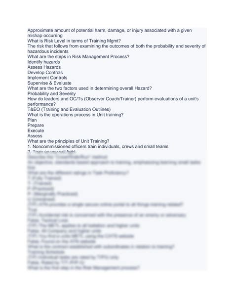 SOLUTION: Army ocs training management exam - Studypool