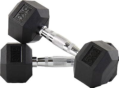 Buy FITRXX Rubber Coated Hexa Dumbbell Set for Men & Women Professional ...