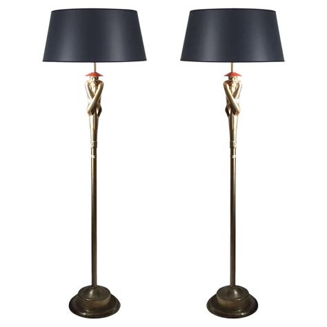 Pair of Vintage Art Deco Viktor Schreckengost Chinoiserie Floor Lamps ...