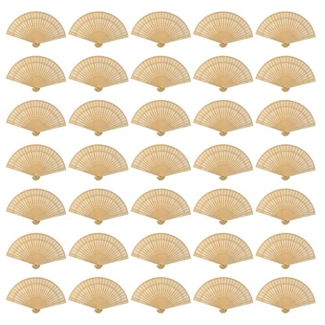 60 Pack Sandalwood Fans Wedding Favors Hand Held Folding Fans ...