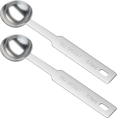 Amazon.com: 2 Pcs Teaspoons Measuring Spoon, 5 Gram Scoop, Stainless ...