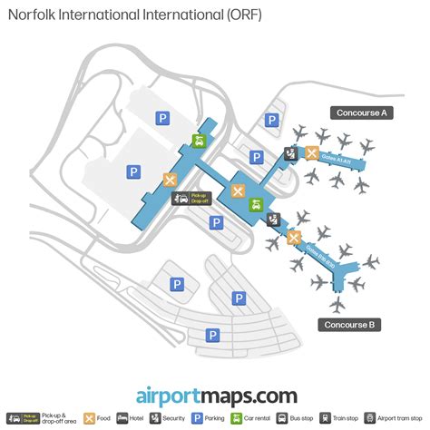 Map of Norfolk Airport (ORF) – Terminal Map | Airportmaps.com