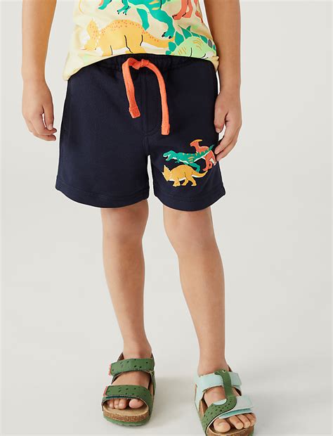 Buy Cotton Rich Dinosaur Shorts at Marks & Spencer
